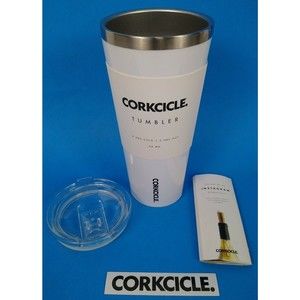 Corkcicle Tumbler 24oz Hot Cold Beverage Drink Holder Gloss White New